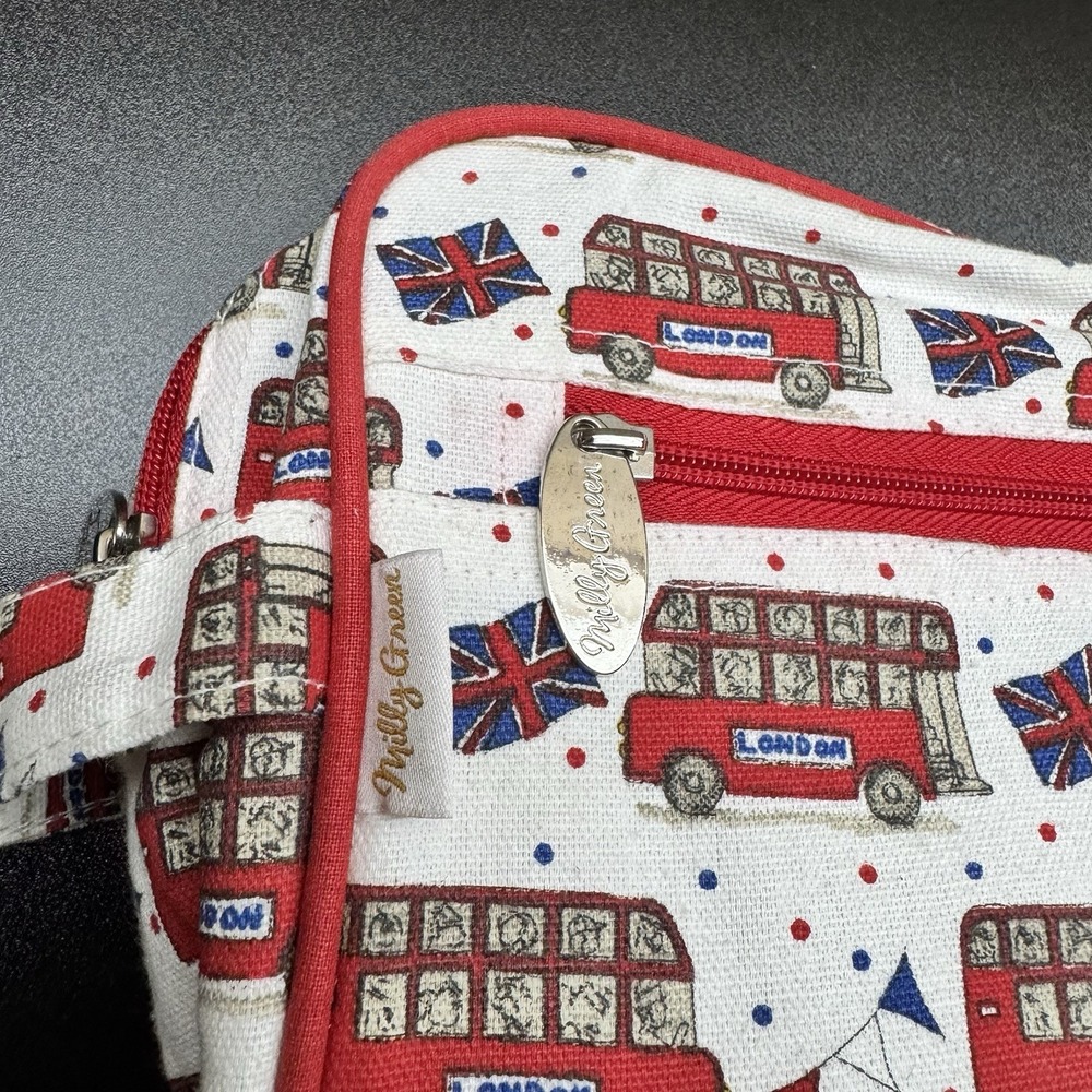 Milly Green London Bus Cosmetic Bag UK Flag Travel Toiletry Pouch Zipper - Picture 3 of 16